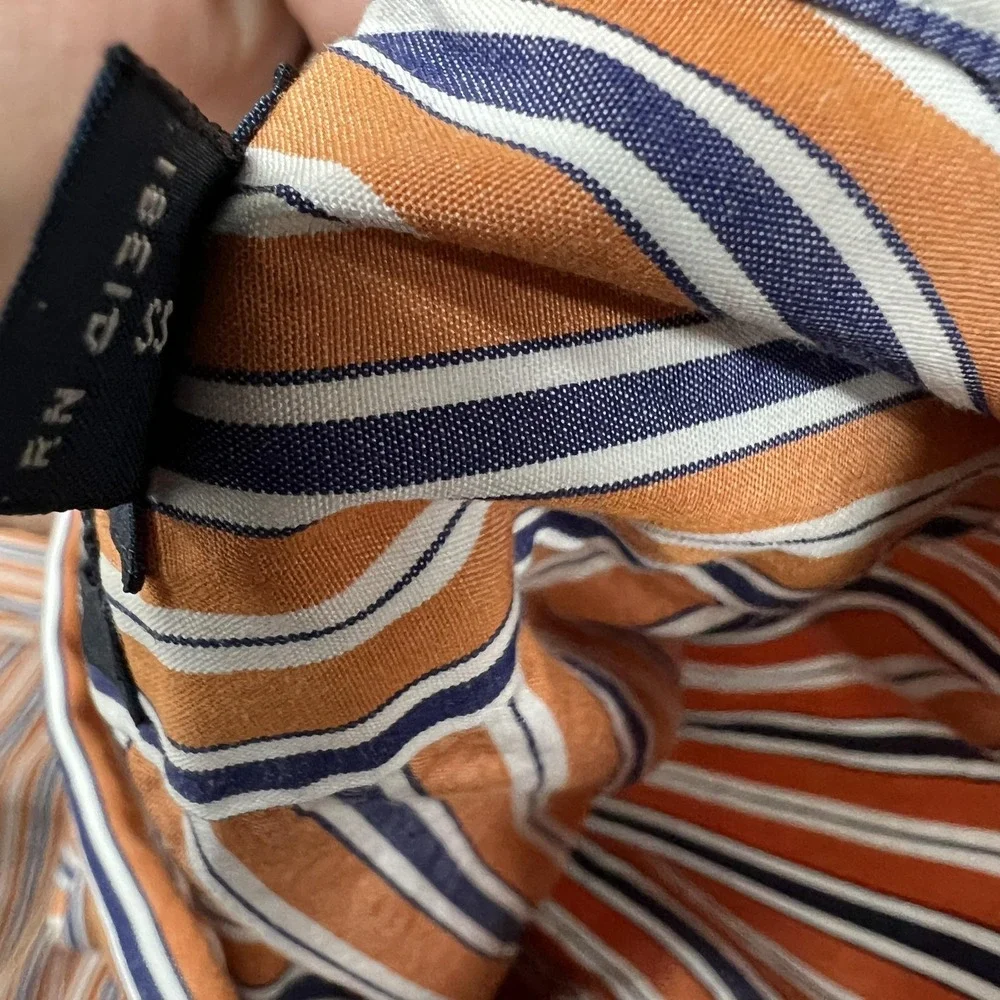 Polo Ralph Lauren Shirt Mens‎ L Orange Stripe Long Sleeve Button Curham Sport